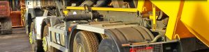 skip transporting truck