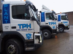 fleet of plant hire trucks